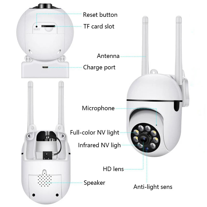 PTZ Security Camera 8MP WiFi with 4X Zoom and Night Vision