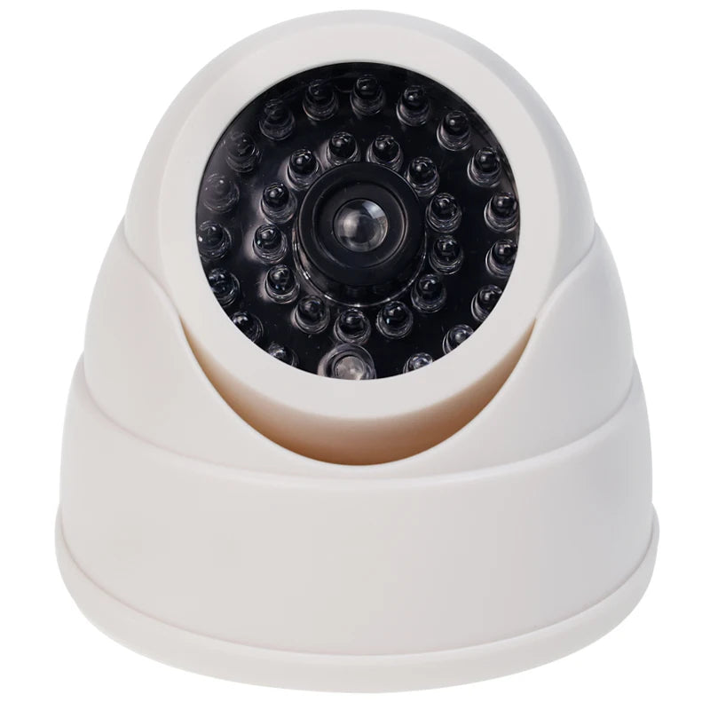 Dummy Security Camera Dome with LED Light for Indoor Outdoor Use