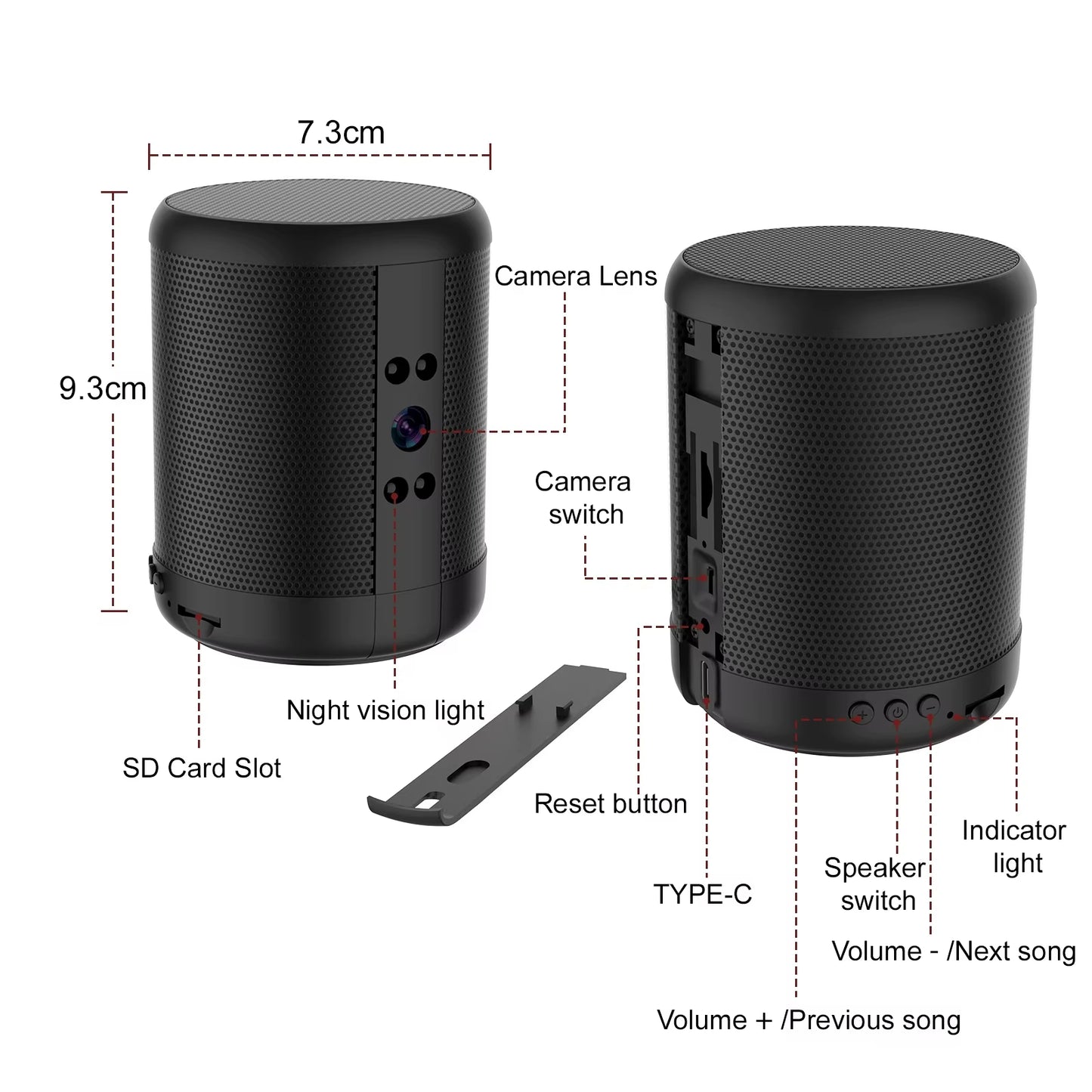 Mini WiFi Security Camera 1080P HD with Speaker and Night Vision