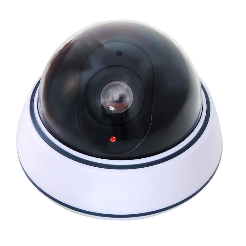 Dummy Security Camera Dome with LED Light for Indoor Outdoor Use